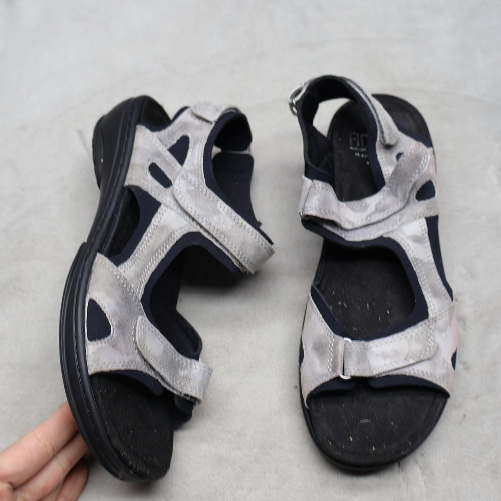 Fidelio Women 7.5 EU38 Romy Sandals Black Steam Bubble Adjustable Strap $160 NEW